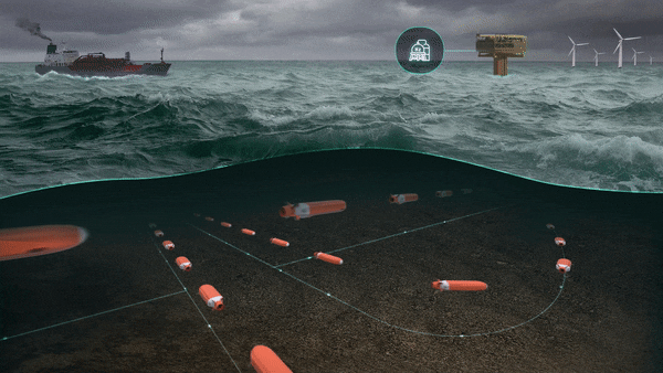 Virtual underwater pipeline of autonomous cargo vehicles